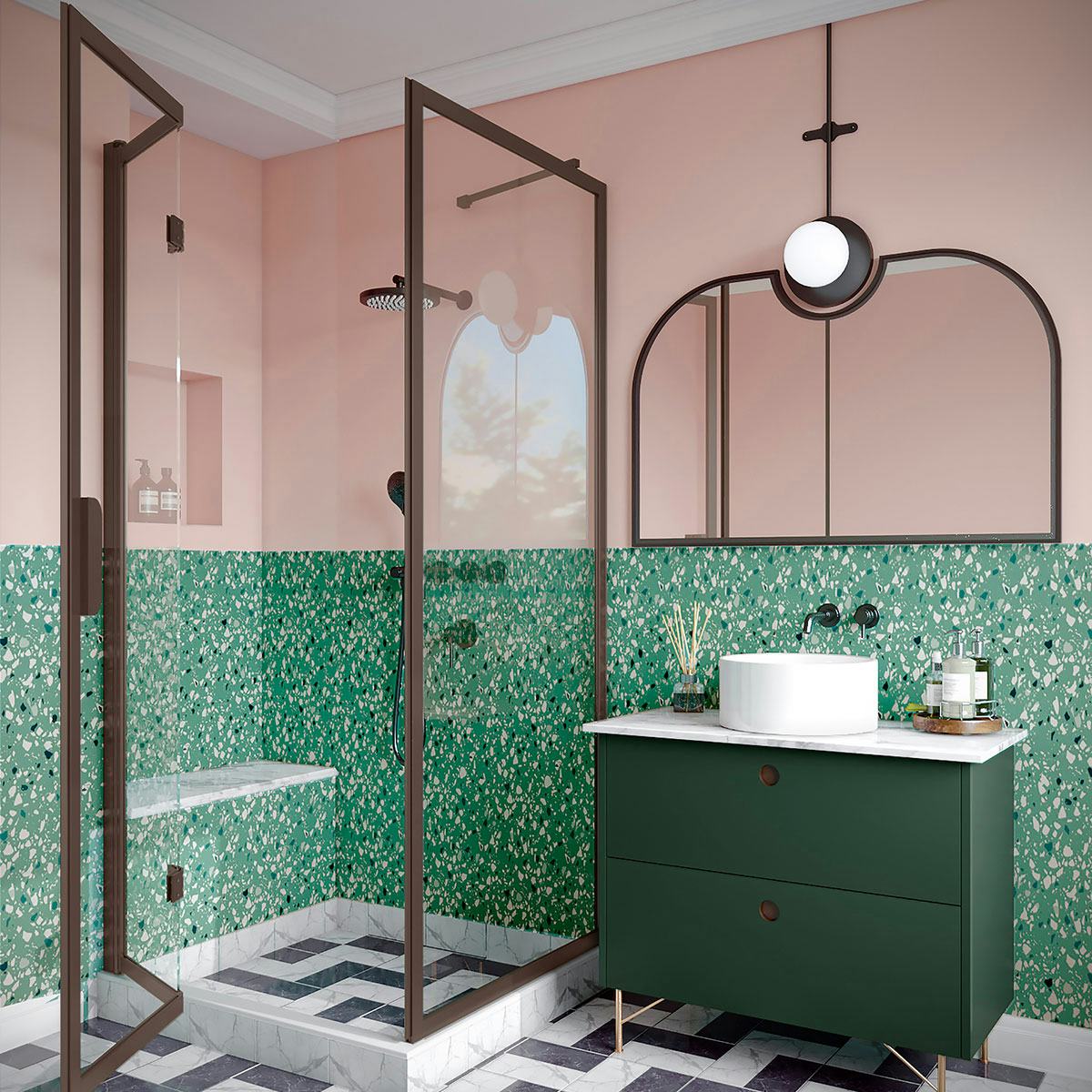 Duschhörn Hietakari Bläk 887 New York Fast Vägg och Vikbara Dörr