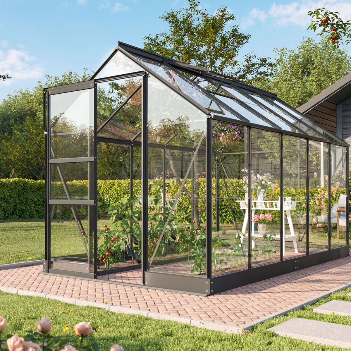 Växthus Vitavia Apollo Aluminium med Sockel