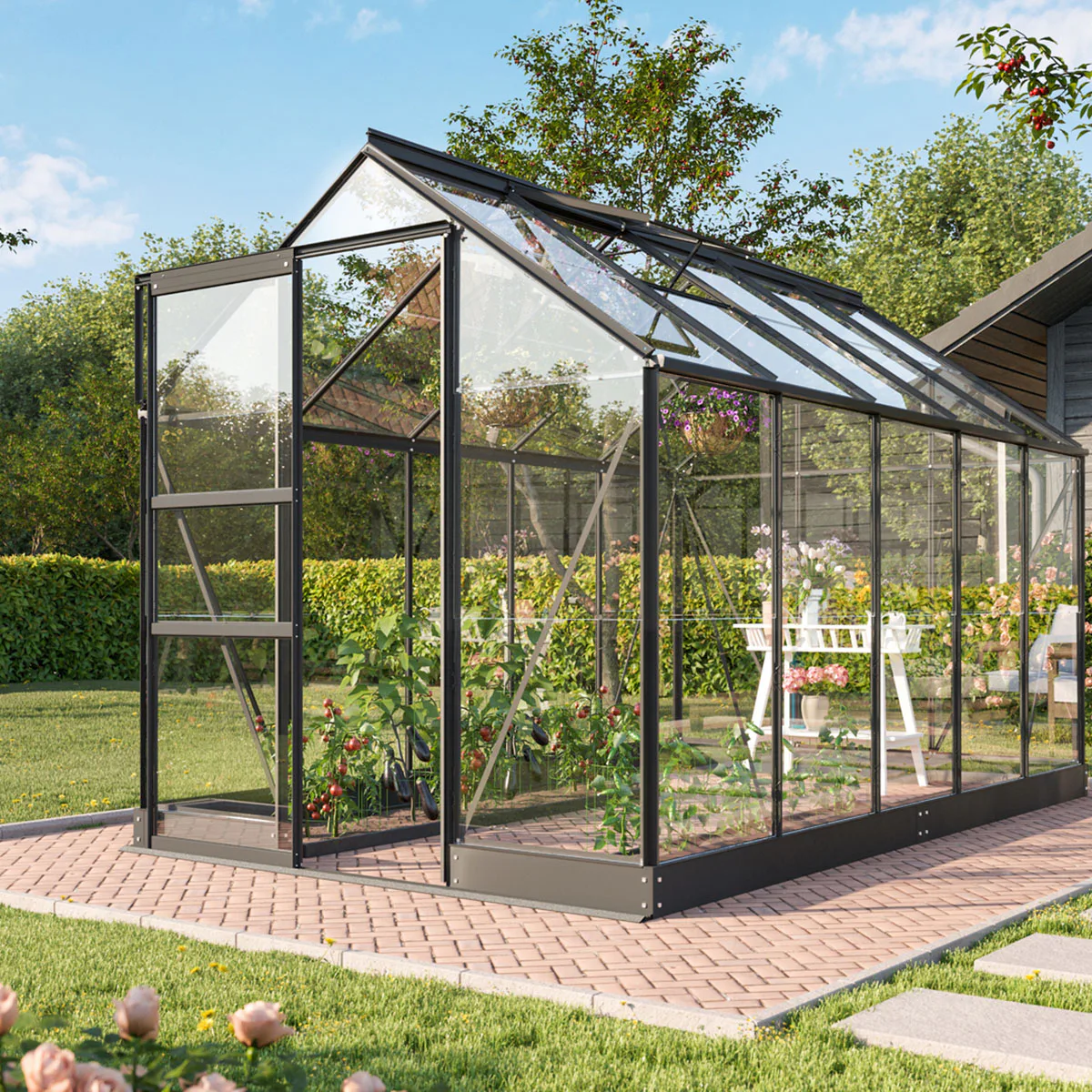 Växthus Vitavia Apollo Aluminium med Sockel