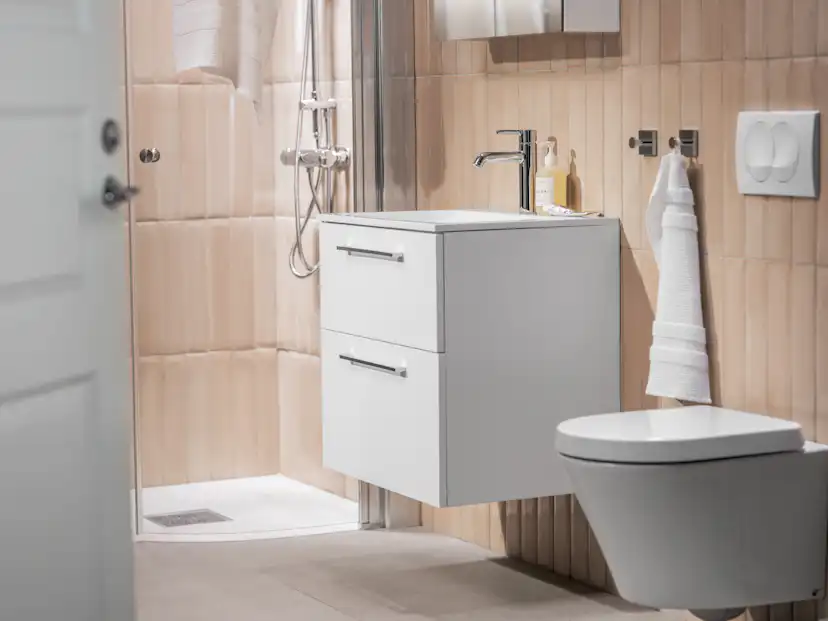 Tvättställsskåp Alterna Isella Aqua med Ariella Mineralkomposit Tvättställ