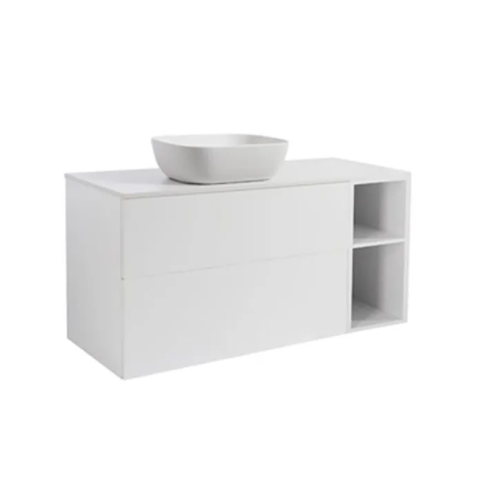 Tvättställsskåp Alterna Isella med Öppen Förvaring, Bänkskiva och Ovanpåliggande Tvättställ