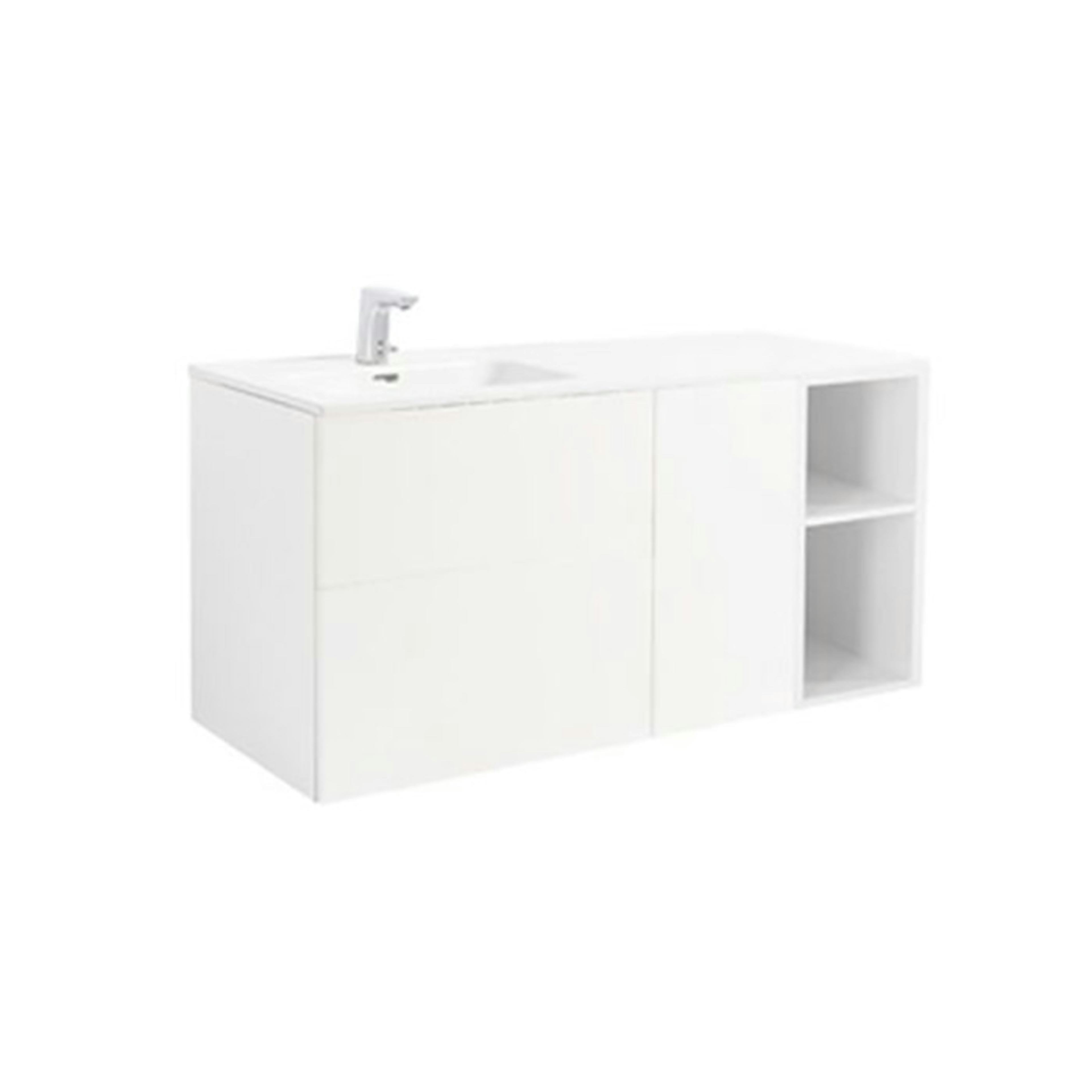 Tvättställsskåp Alterna Isella med Öppen Förvaring, Tvättkorg och Tvättställ