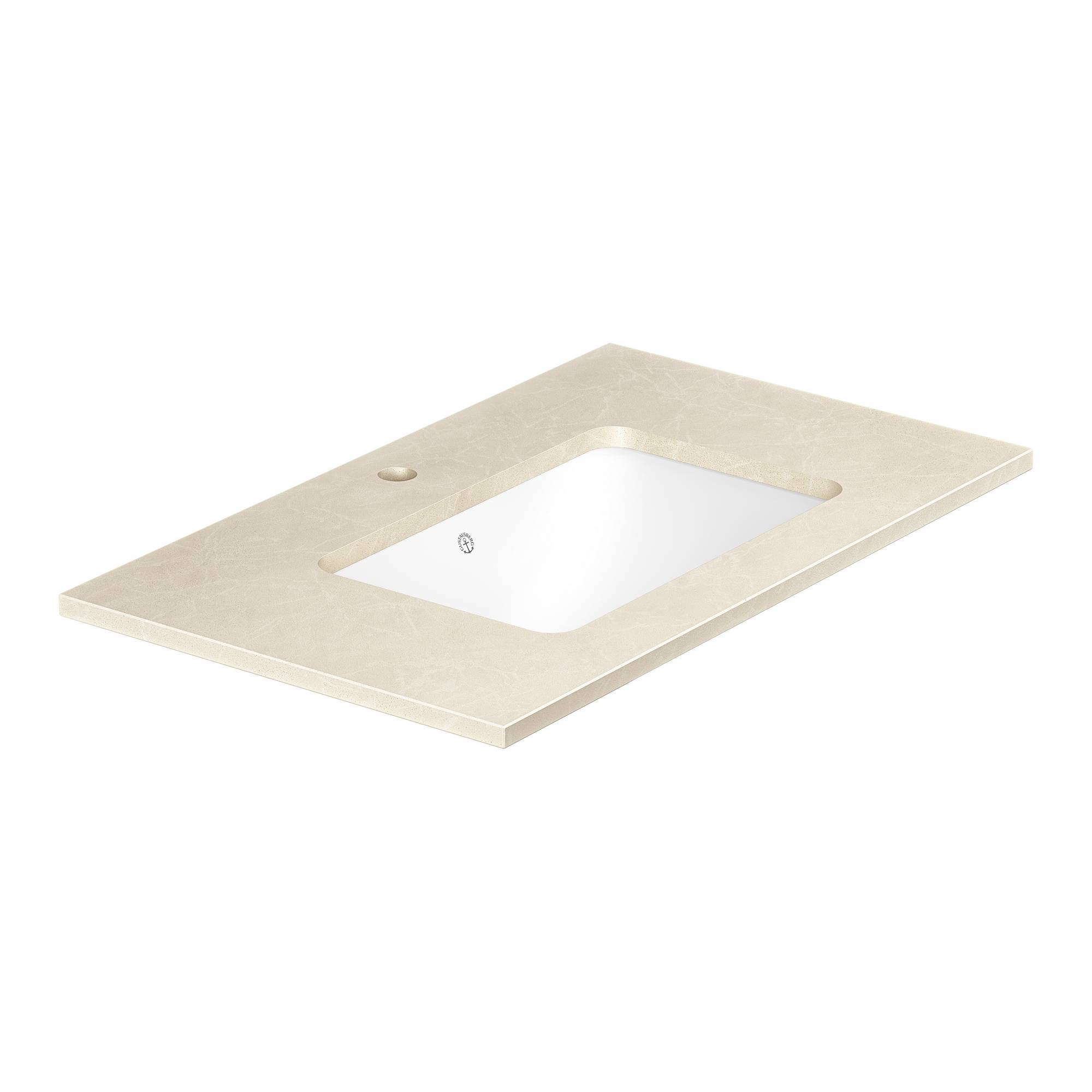 Bänkskiva Gustavsberg Ducentic 80 cm i Natursten med Underlimmat Tvättställ