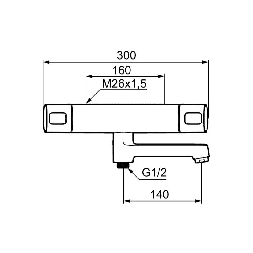 Badkarsblandare FM Mattsson Siljan LF Utlopp Ned