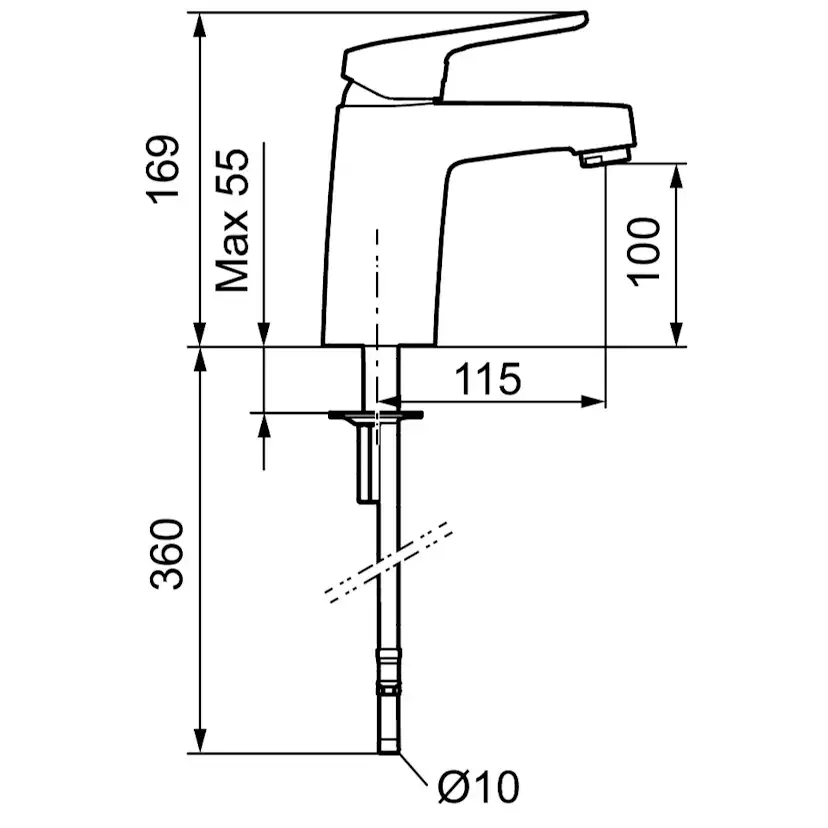 Tvättställsblandare FM Mattsson Siljan Kort Anslutningsslang