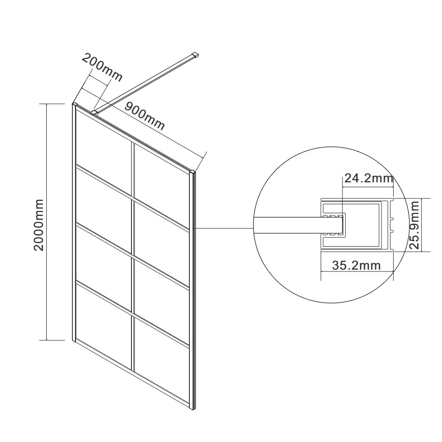 Duschvägg Lavabo Walk-In