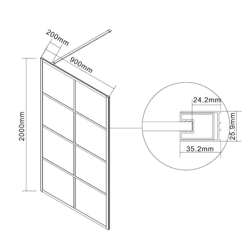Duschvägg Lavabo Walk-In