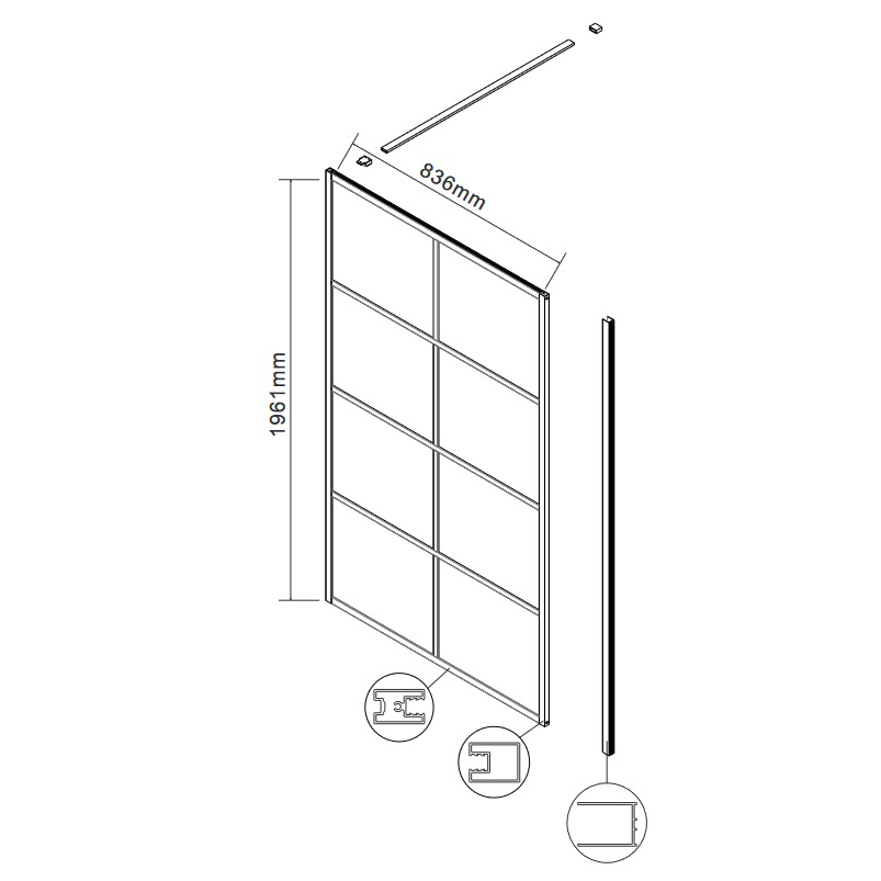 Duschvägg Lavabo Walk-In