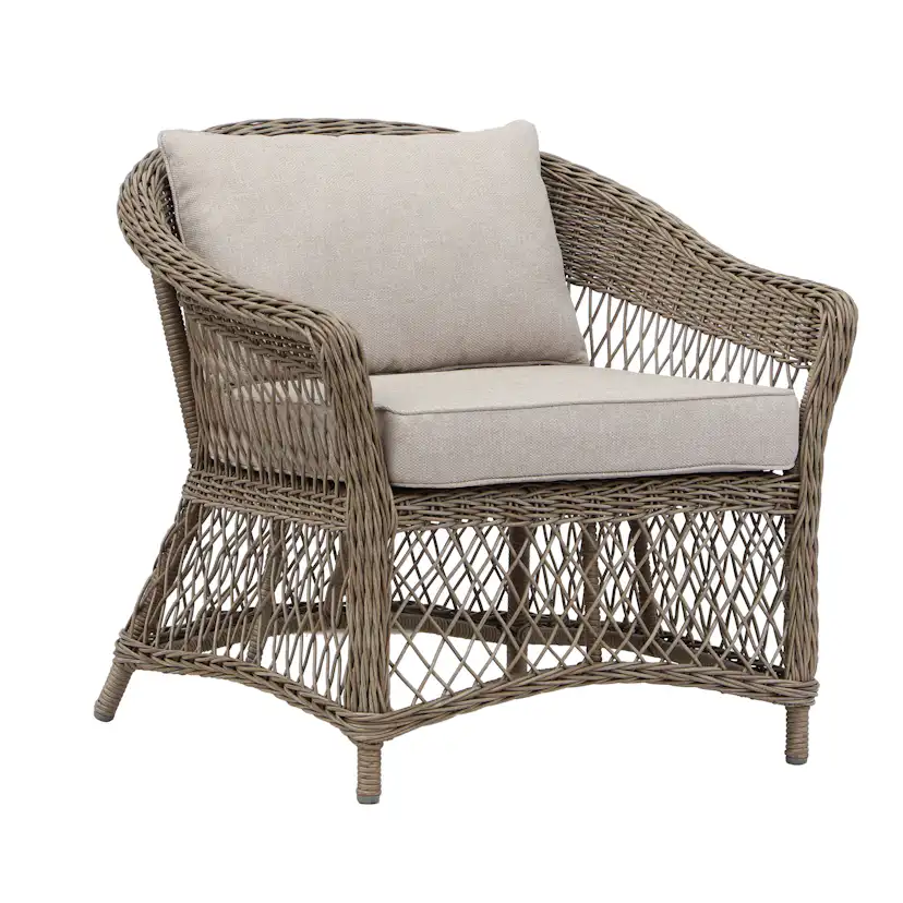 Loungegrupp Baltic Garden Camilla 3-sits soffa med 2 st fåtöljer och soffbord inkl Dynor