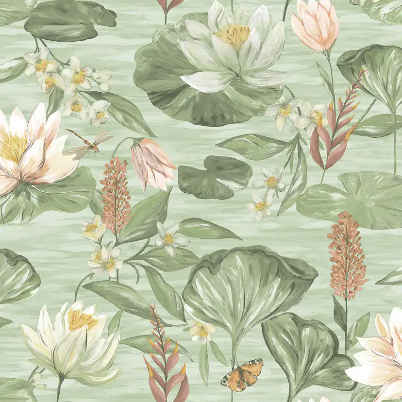Tapet Holden The Lost Gardens Water Lily Green 91641