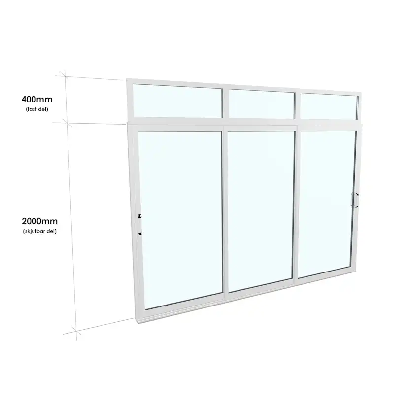 Skjutdörr med Överljus Landskap Robust Vår och Höst 3-del