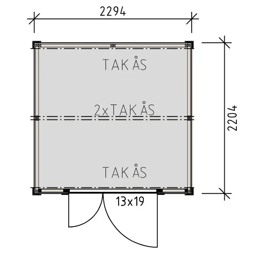 Förråd Vibostugan Jonstorp 5 m² Redskapsbod i Trä med Pulpettak