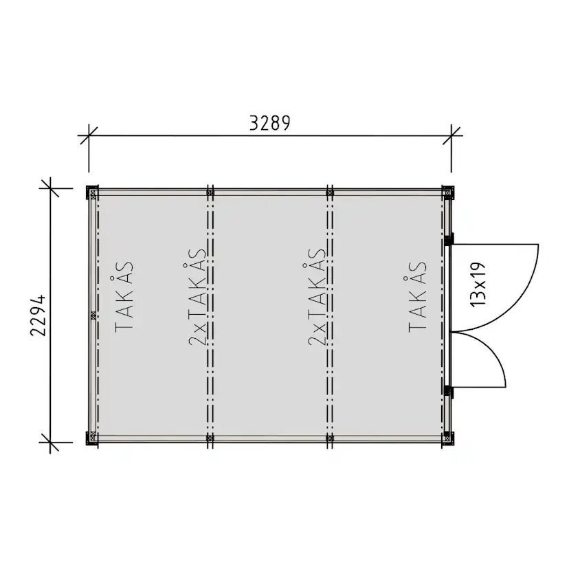 Förråd Vibostugan Jonstorp 7,5 m² Redskapsbod i Trä med Pulpettak