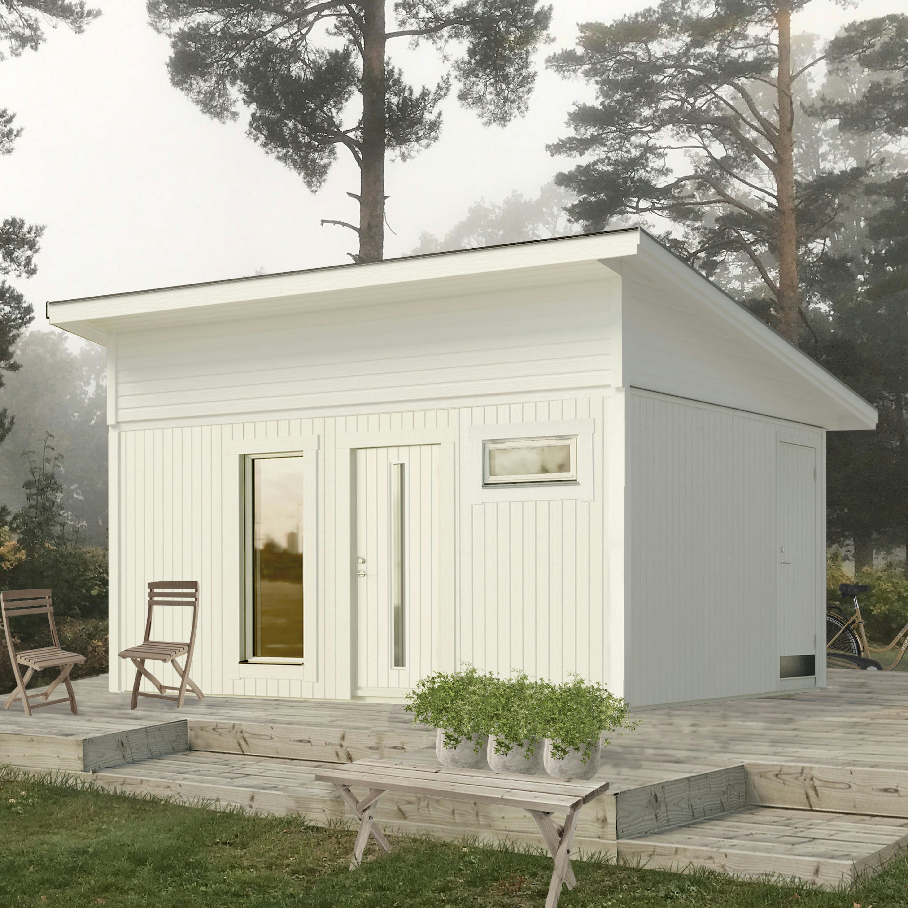 Attefallshus Vibostugan Njuta Funkis 20-2 19,6 m² Trähus