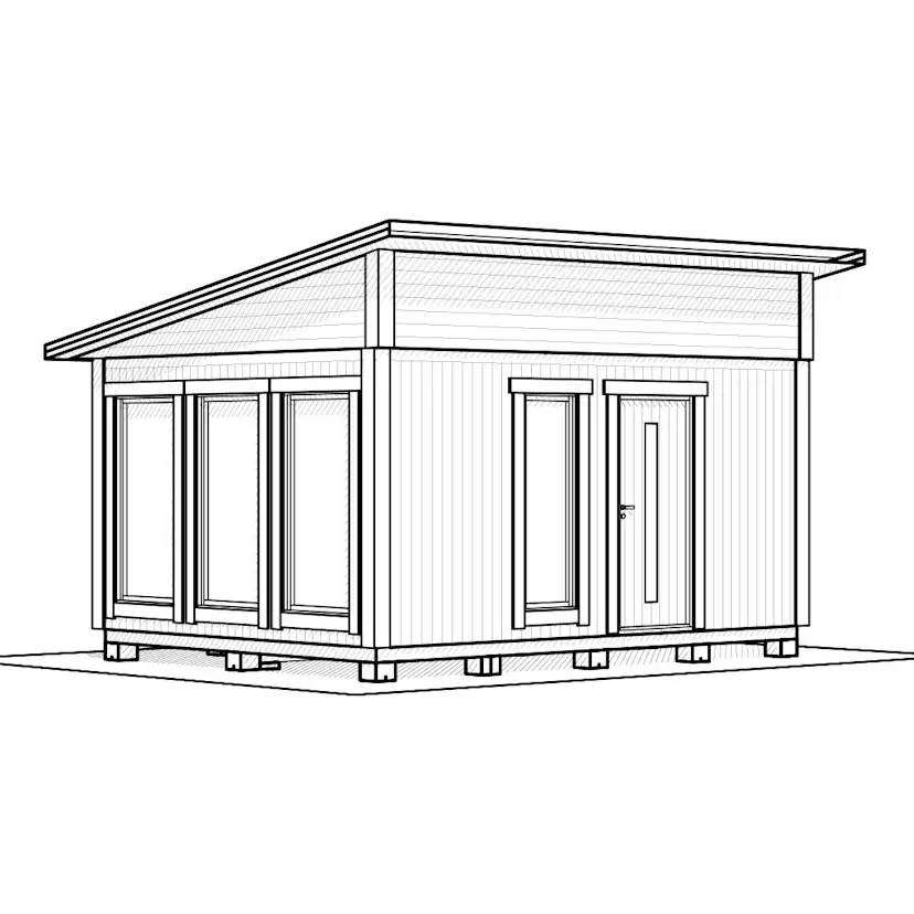 Attefallshus Vibostugan Njuta Funkis 20-3