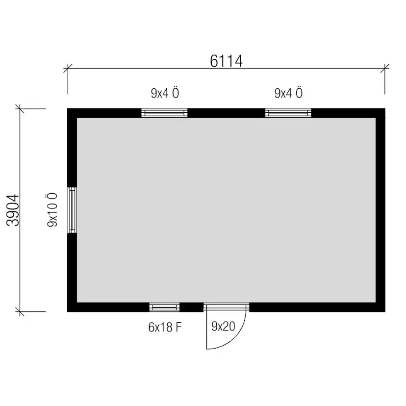 Attefallshus Vibostugan Njuta 25-1 24,3 m² Trähus med Sadeltak