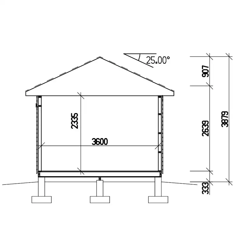Attefallshus Vibostugan Njuta 25-1 24,3 m² Trähus med Sadeltak