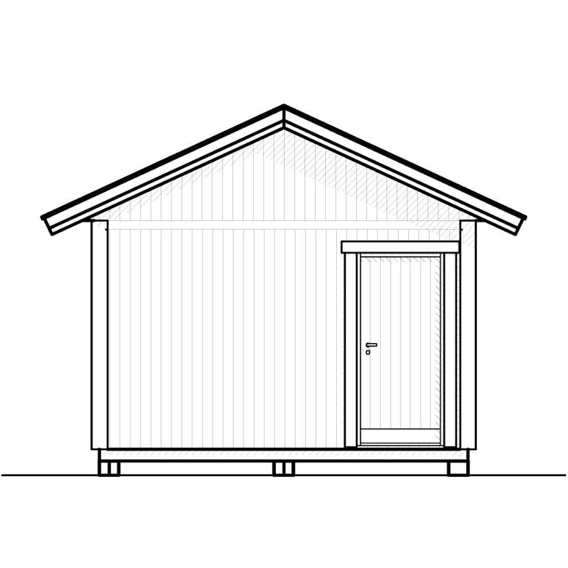 Attefallshus Vibostugan Njuta 25-2 24,3 m² Trähus med Sadeltak