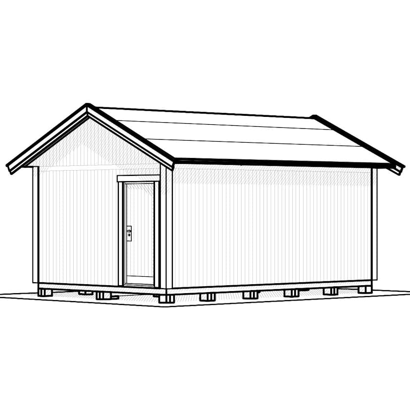 Attefallshus Vibostugan Njuta 25-2 24,3 m² Trähus med Sadeltak