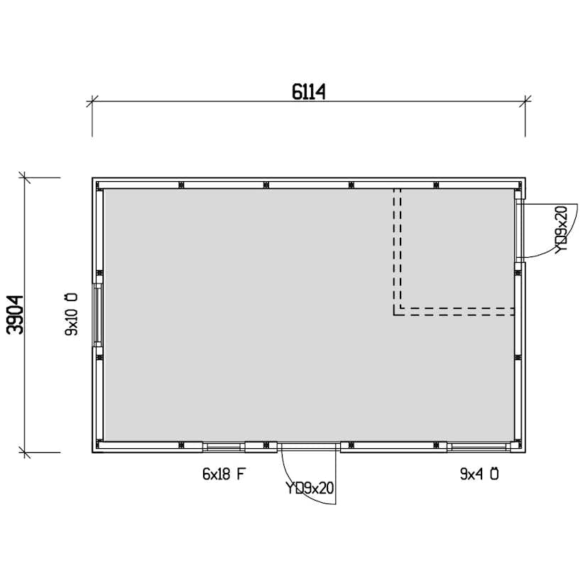 Attefallshus Vibostugan Njuta 25-2 24,3 m² Trähus med Sadeltak