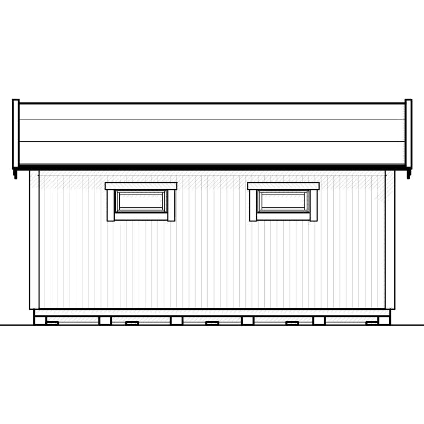 Attefallshus Vibostugan Njuta 25-3 24,3 m² Trähus med Sadeltak