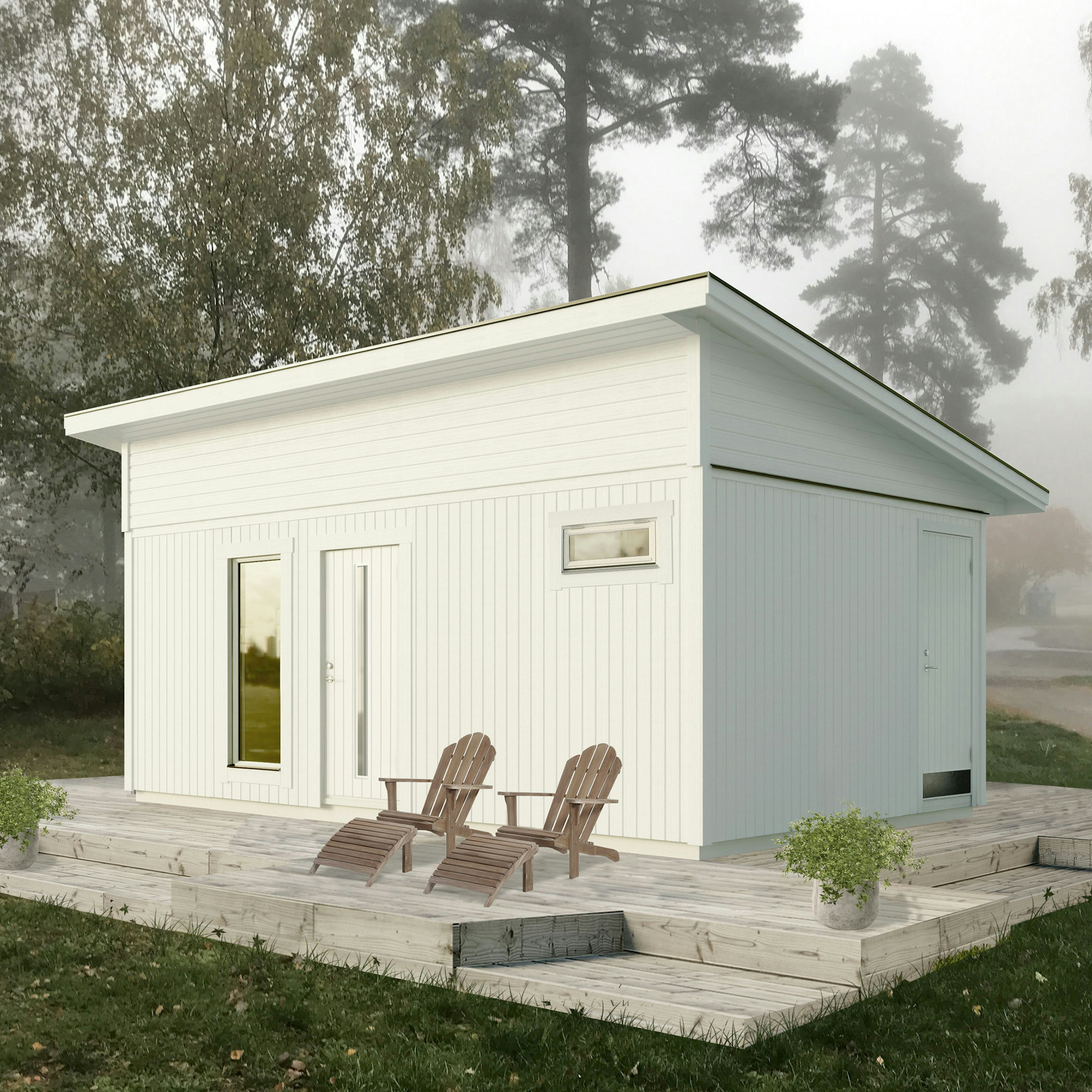 Attefallshus Vibostugan Njuta Funkis 25-2 24,3 m² Trähus