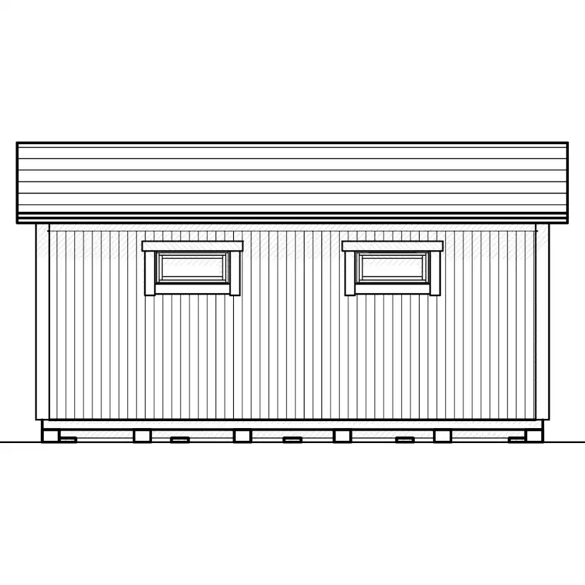 Attefallshus Vibostugan Njuta Funkis 25-4 24,3 m² Trähus