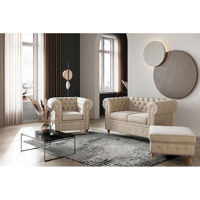 2-sitssoffa Manor House Chesterfield Deluxe Sammet
