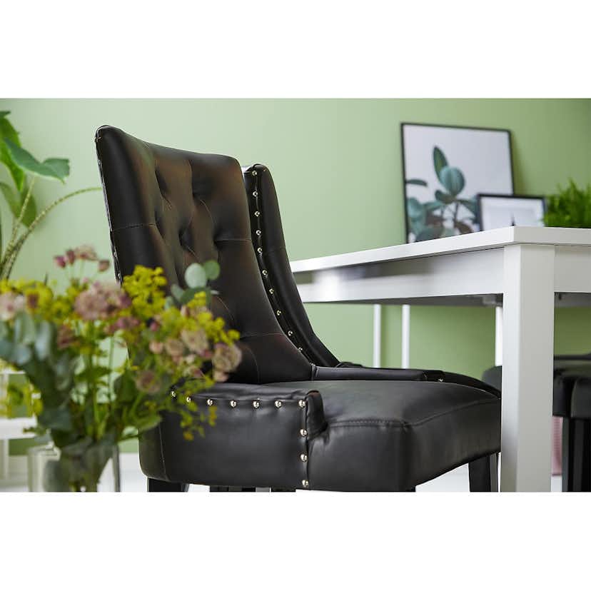 Matgrupp In Living Jasmin 180 cm med 6 Tuva Fåtölj Vit/Svart