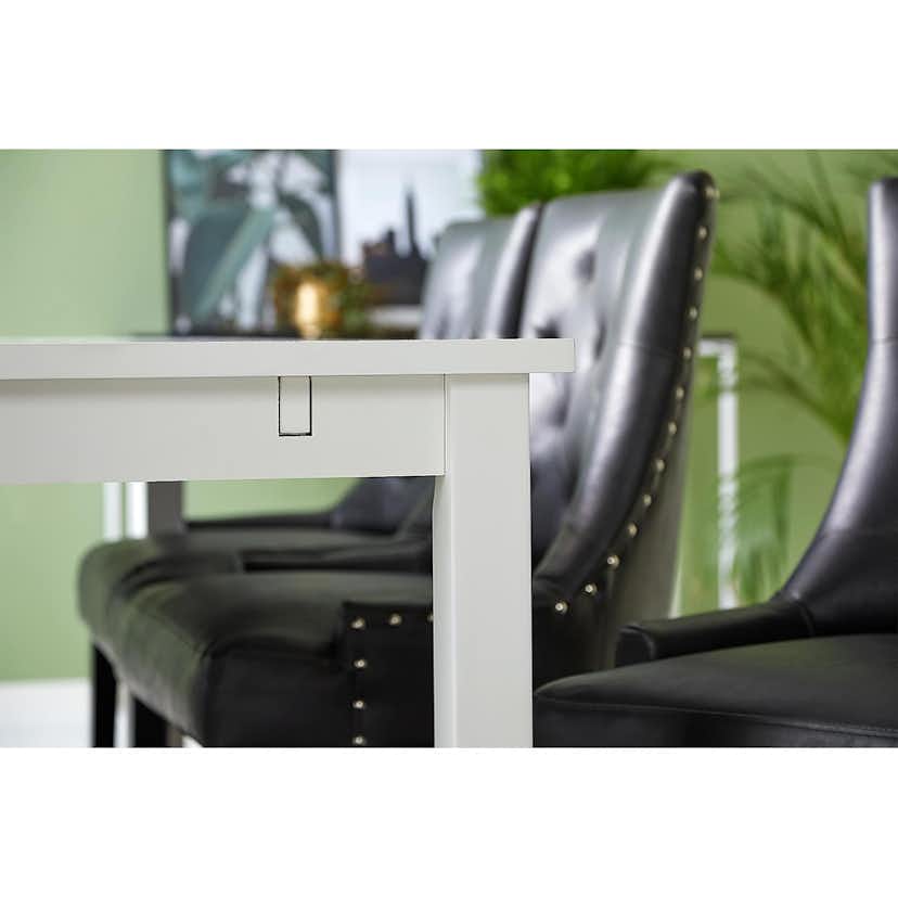 Matgrupp In Living Jasmin 180 cm med 6 Tuva Fåtölj Vit/Svart