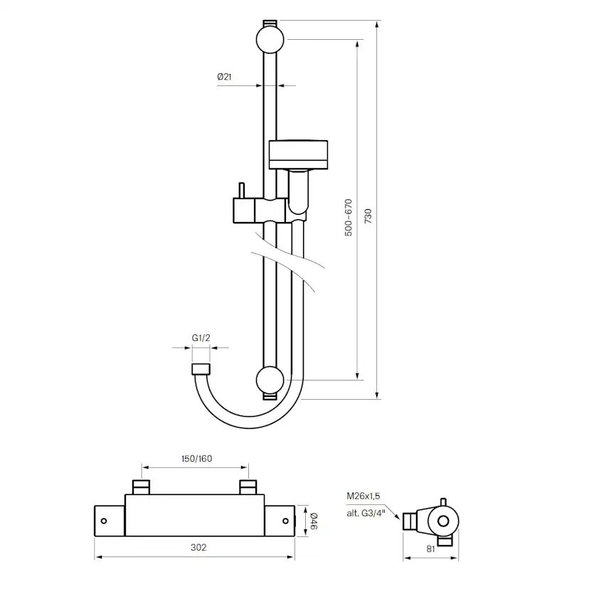 Duschset Tapwell Evo EVM168 + ZSAL105 160 CC