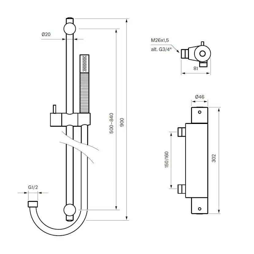 Duschset Tapwell Evo EVM168 + ZSAL300 160 CC