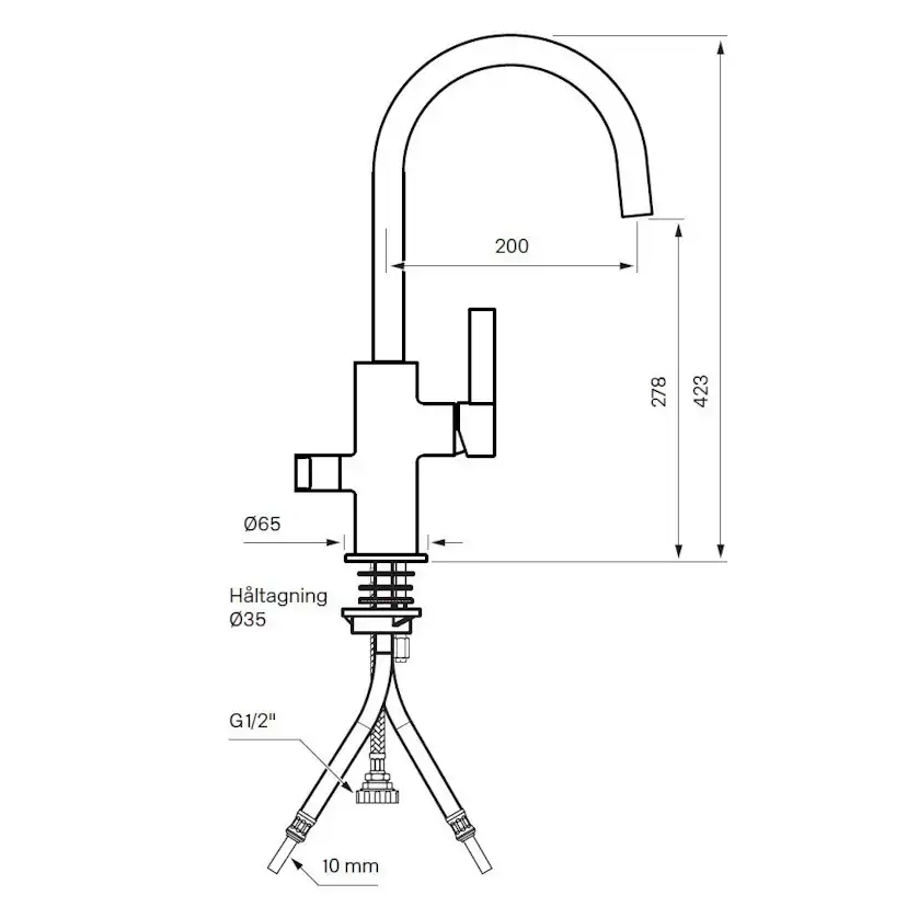Köksblandare Tapwell Arman ARM184 med Svart Handtag
