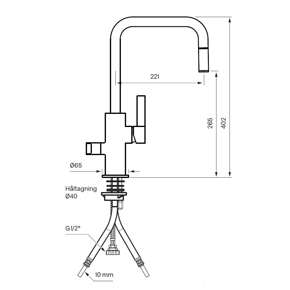 Köksblandare Tapwell Arman ARM887 med Utdragbar Pip