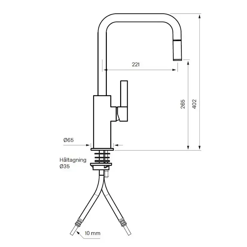 Köksblandare Tapwell Arman ARM985 med Utdragbar Pip