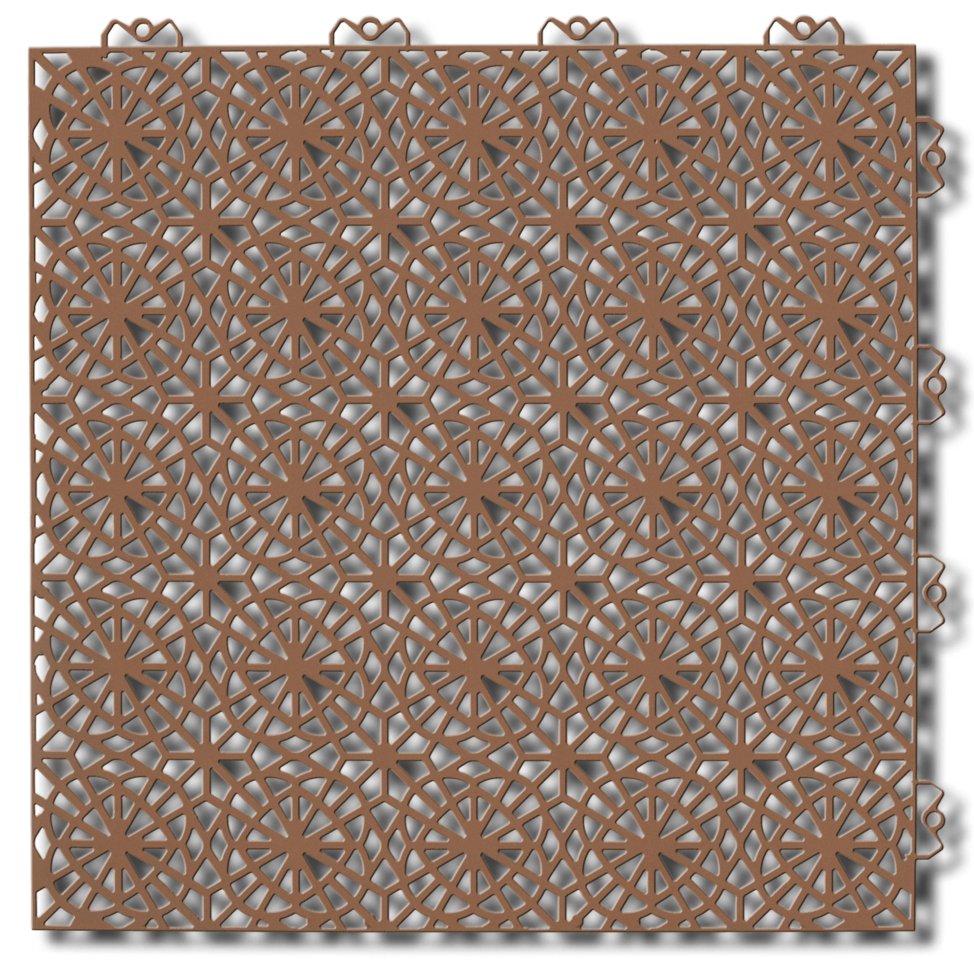 Golvplatta Bergo XL Cedar Wood Golvtrall i Plast