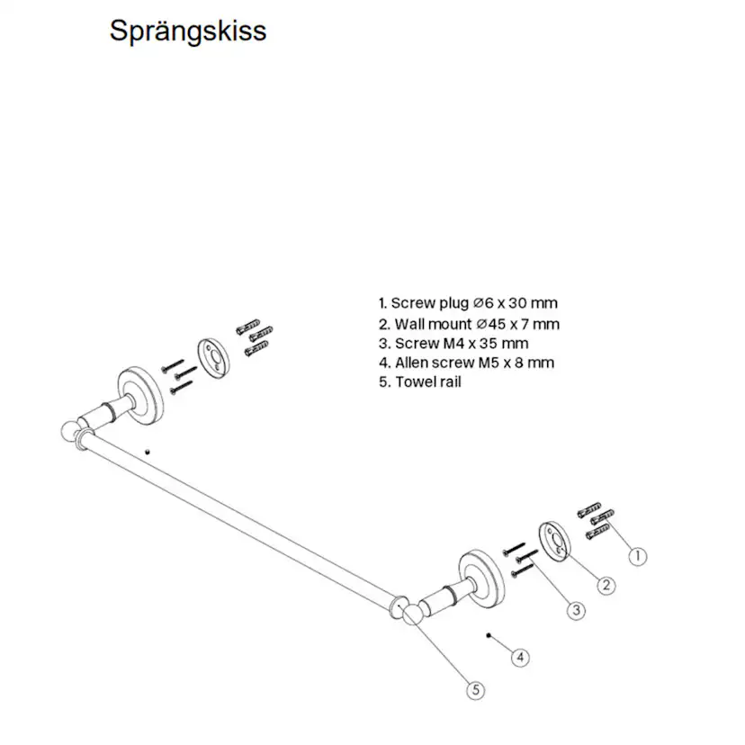 Handduksstång Tapwell TA212-600 Classic