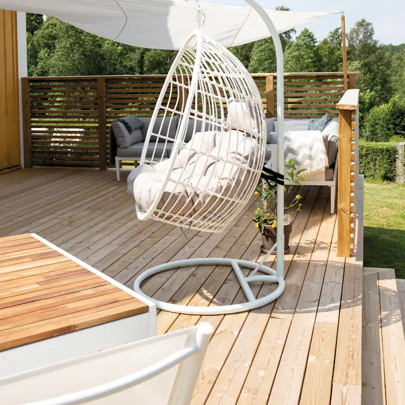 Hängstol Venture Home Viga Utomhus med Stativ i Vitt Stål & Grå Dyna