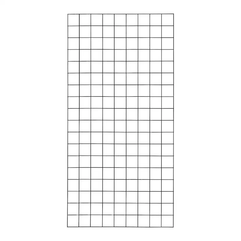 Spalje PLUS Svart Stål för Utomhus & Balkong Användning, Maskstorlek 10x10 cm, Mått 90x180 cm