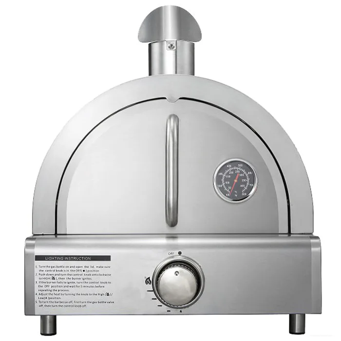 Pizzaugn Myoutdoorkitchen Philadelphia Fristående i Rostfritt Stål med Pizzasten i Tegel