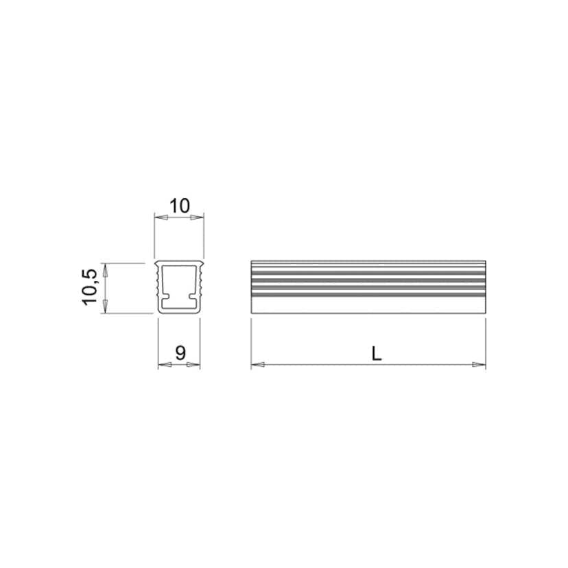 LED-profil Beslag Design Apex med Bländskydd