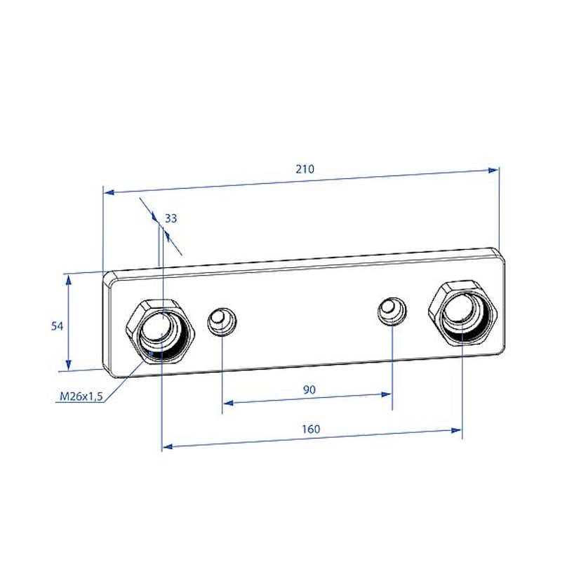 Blandarfäste Trio Perfekta Design Line för Dold Rördragning 160 cc