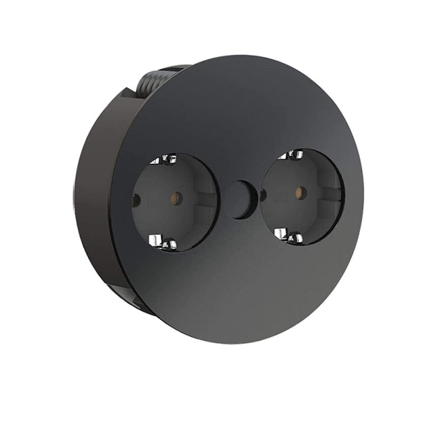 Eluttag Beslag Design Twist 230V 2-uttag