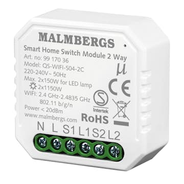 Modul 2-kanal Malmbergs SmartHome Wifi On/off