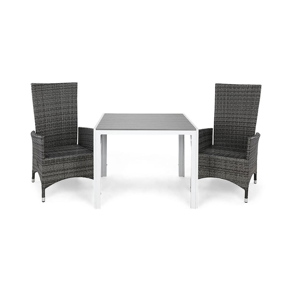 Matgrupp Utomhus Comfort Garden Tunis 90 med 2 Ställbara Utefåtöljer Jenny