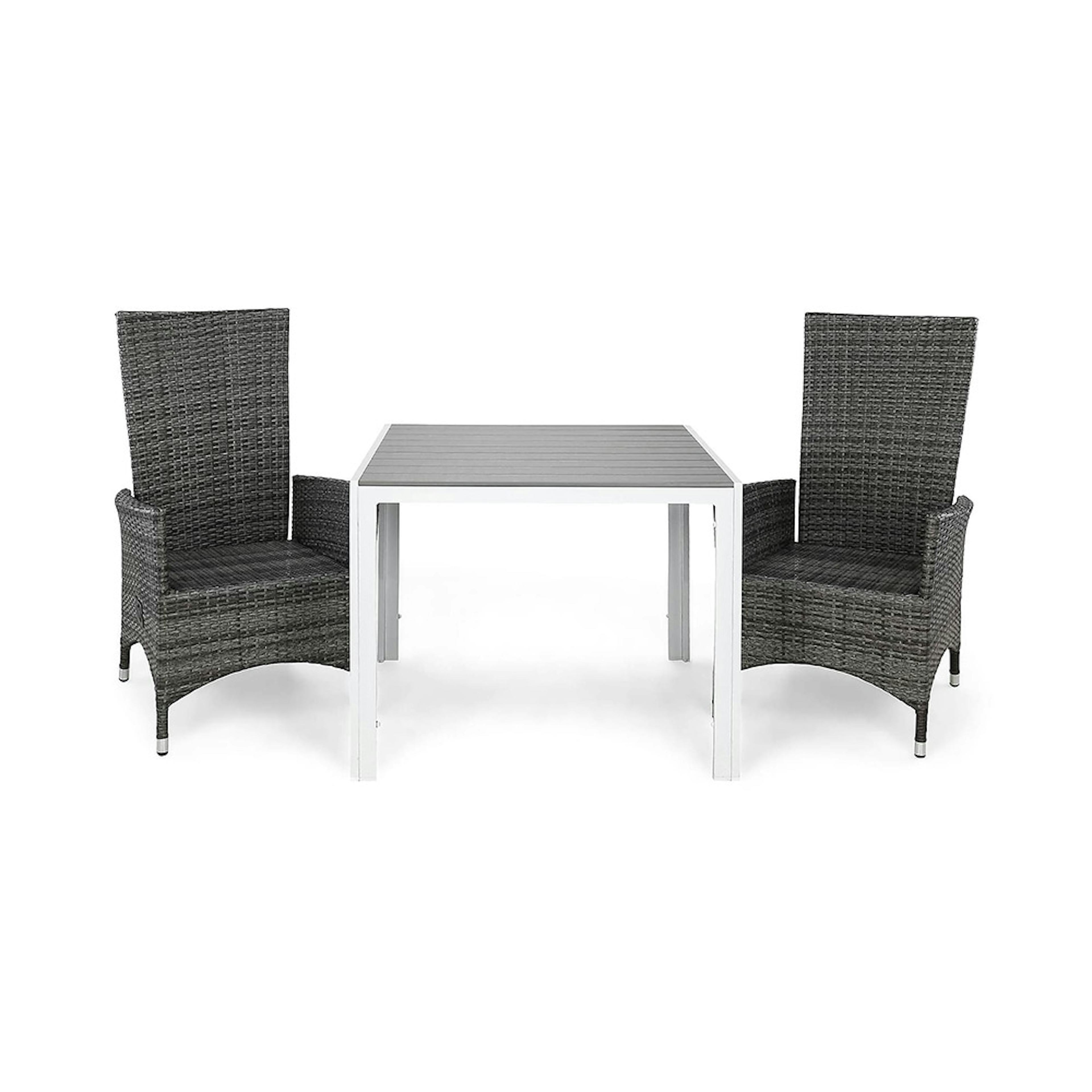 Matgrupp Utomhus Comfort Garden Tunis 90 med 2 Ställbara Utefåtöljer Jenny