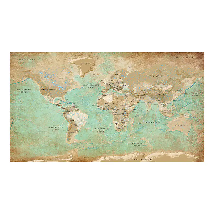 Fototapet XXL Arkiio Turquoise World Map II 500x280 cm