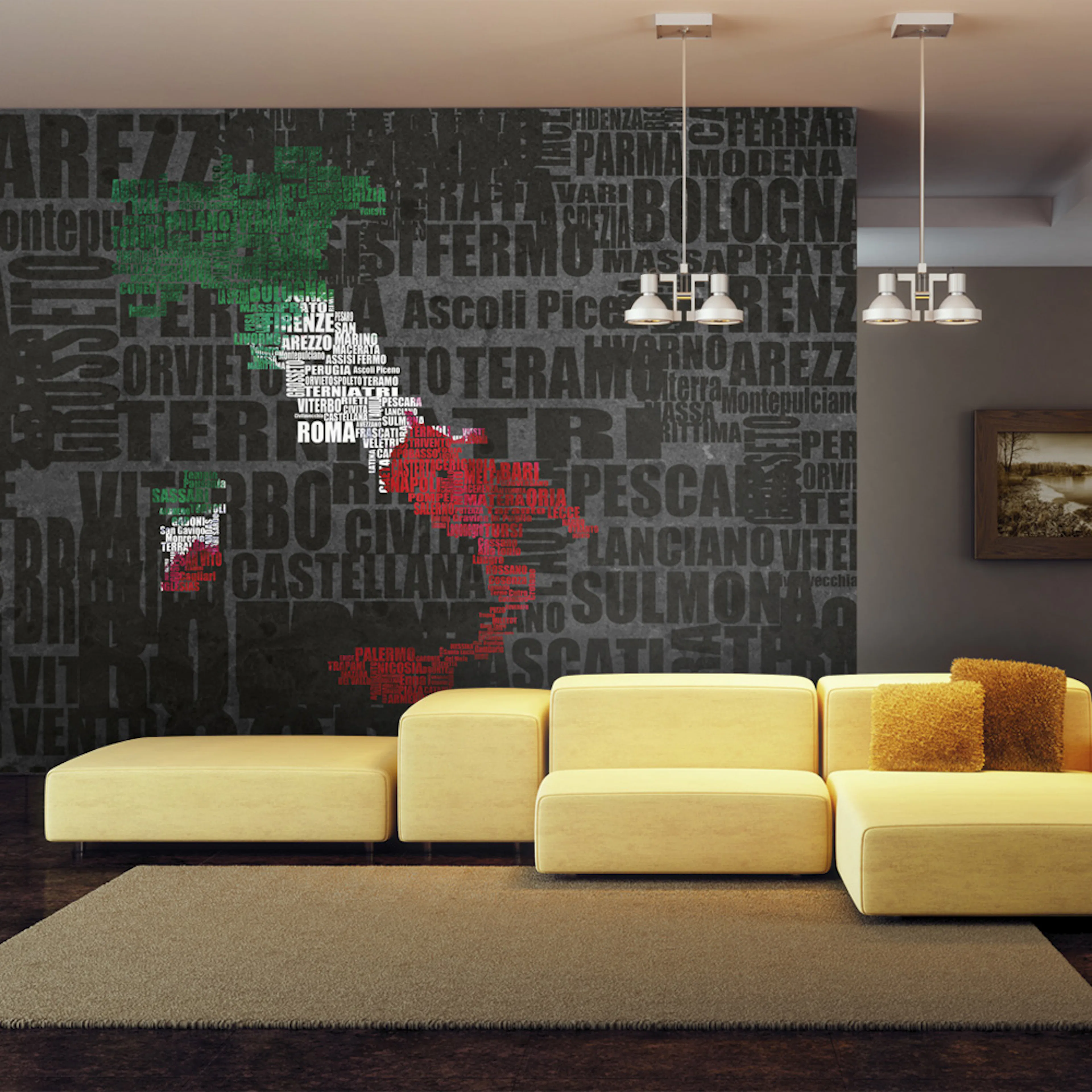 Fototapet Arkiio Text map of Italy 450x270 cm
