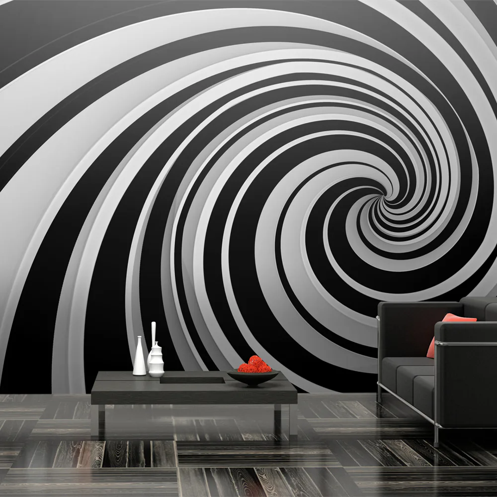 Fototapet XXL Arkiio Black and white swirl 550x270 cm