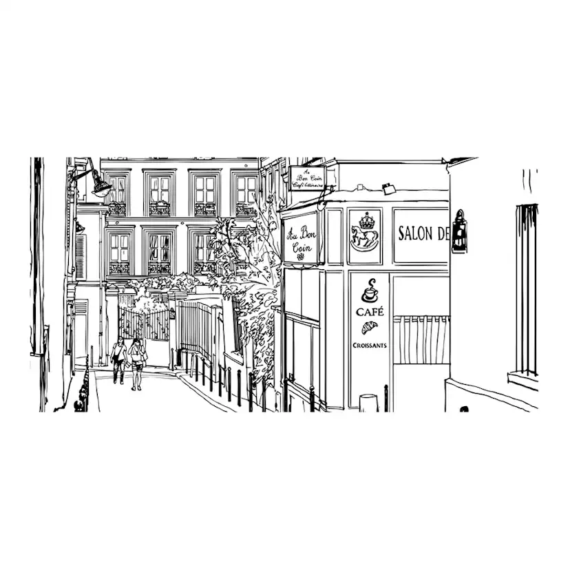 Fototapet XXL Arkiio En promenad genom Paris gator 550x270 cm